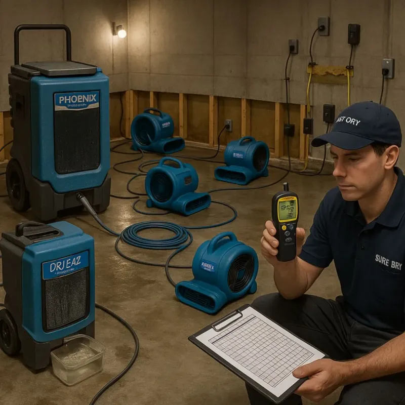 Structural Drying and Dehumidification process in Cinnaminson, NJ